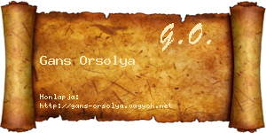 Gans Orsolya névjegykártya